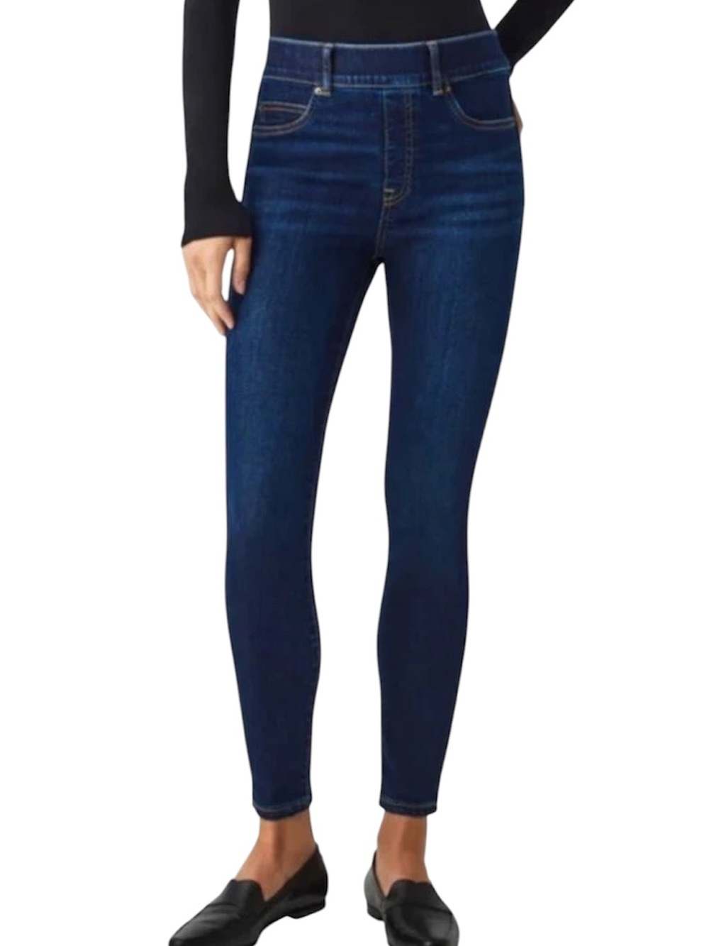 SPANX ANKLE SKINNY Dark Blue pull-on Jeans 20342R-Size XL